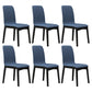 Industrial Rubberwood Solid Back Chair Matte Finish Upholstered Dining Chair with Black Legs Blue 6 Piece Set Black Clearhalo ' kitchen&dining_furn' 'Dining Chairs' 'Dining Tables & Seating' 'dining_chair' 'furn' 'furn_dining_chair' 'Furniture' 'furniture_dining_chair' 'Kitchen & Dining Furniture' 'kitchen' 3755247