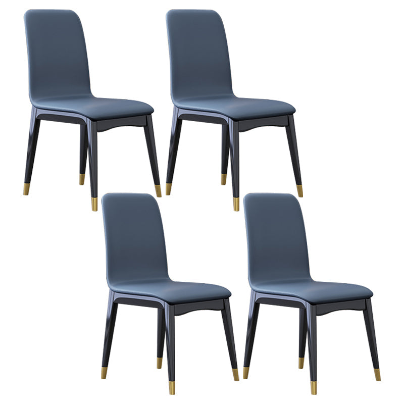 Industrial Rubberwood Solid Back Chair Matte Finish Upholstered Dining Chair with Black Legs Blue 4 Piece Set Black Gold Clearhalo ' kitchen&dining_furn' 'Dining Chairs' 'Dining Tables & Seating' 'dining_chair' 'furn' 'furn_dining_chair' 'Furniture' 'furniture_dining_chair' 'Kitchen & Dining Furniture' 'kitchen' 3755249