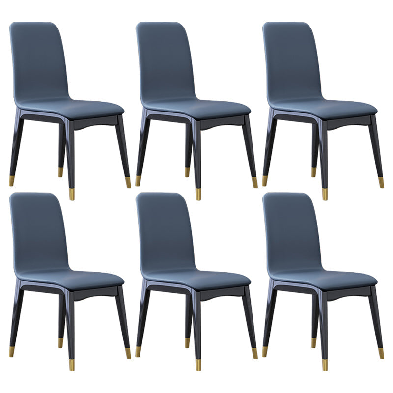 Industrial Rubberwood Solid Back Chair Matte Finish Upholstered Dining Chair with Black Legs Blue 6 Piece Set Black Gold Clearhalo ' kitchen&dining_furn' 'Dining Chairs' 'Dining Tables & Seating' 'dining_chair' 'furn' 'furn_dining_chair' 'Furniture' 'furniture_dining_chair' 'Kitchen & Dining Furniture' 'kitchen' 3755250