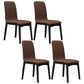 Industrial Rubberwood Solid Back Chair Matte Finish Upholstered Dining Chair with Black Legs Coffee 4 Piece Set Black Clearhalo ' kitchen&dining_furn' 'Dining Chairs' 'Dining Tables & Seating' 'dining_chair' 'furn' 'furn_dining_chair' 'Furniture' 'furniture_dining_chair' 'Kitchen & Dining Furniture' 'kitchen' 3755252