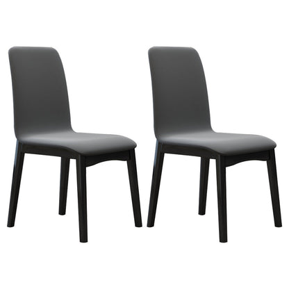 Industrial Rubberwood Solid Back Chair Matte Finish Upholstered Dining Chair with Black Legs Silver Gray 2 Piece Set Black Clearhalo ' kitchen&dining_furn' 'Dining Chairs' 'Dining Tables & Seating' 'dining_chair' 'furn' 'furn_dining_chair' 'Furniture' 'furniture_dining_chair' 'Kitchen & Dining Furniture' 'kitchen' 3755257