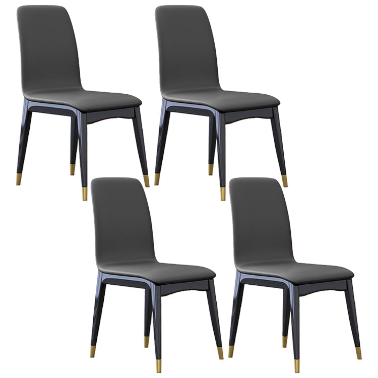 Industrial Rubberwood Solid Back Chair Matte Finish Upholstered Dining Chair with Black Legs Silver Gray 4 Piece Set Black Gold Clearhalo ' kitchen&dining_furn' 'Dining Chairs' 'Dining Tables & Seating' 'dining_chair' 'furn' 'furn_dining_chair' 'Furniture' 'furniture_dining_chair' 'Kitchen & Dining Furniture' 'kitchen' 3755261