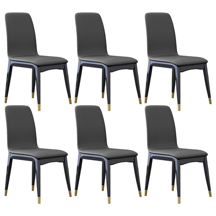 Industrial Rubberwood Solid Back Chair Matte Finish Upholstered Dining Chair with Black Legs Silver Gray 6 Piece Set Black Gold Clearhalo ' kitchen&dining_furn' 'Dining Chairs' 'Dining Tables & Seating' 'dining_chair' 'furn' 'furn_dining_chair' 'Furniture' 'furniture_dining_chair' 'Kitchen & Dining Furniture' 'kitchen' 3755262