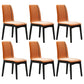 Industrial Rubberwood Solid Back Chair Matte Finish Upholstered Dining Chair with Black Legs Orange 6 Piece Set Black Clearhalo ' kitchen&dining_furn' 'Dining Chairs' 'Dining Tables & Seating' 'dining_chair' 'furn' 'furn_dining_chair' 'Furniture' 'furniture_dining_chair' 'Kitchen & Dining Furniture' 'kitchen' 3755265