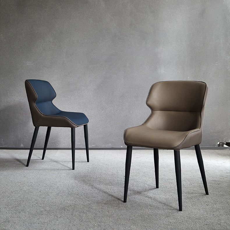 Contemporary Metal Dining Room Chairs Wingback Armless Chair for Home Use Clearhalo ' kitchen&dining_furn' 'Dining Chairs' 'Dining Tables & Seating' 'dining_chair' 'furn' 'furn_dining_chair' 'Furniture' 'furniture_dining_chair' 'Kitchen & Dining Furniture' 'kitchen' 3755273