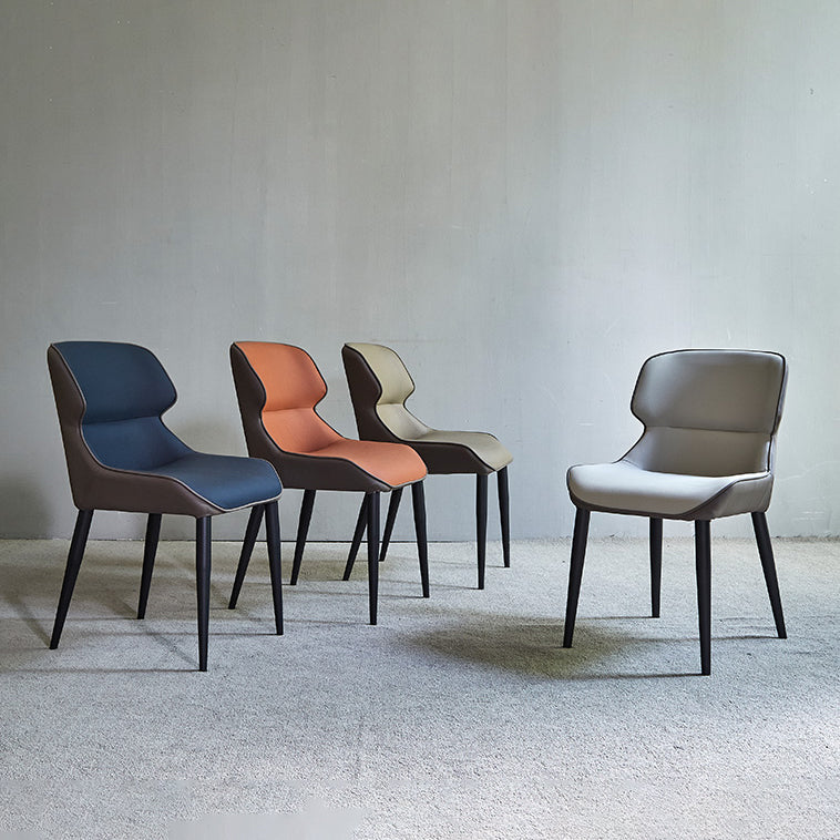 Contemporary Metal Dining Room Chairs Wingback Armless Chair for Home Use Clearhalo ' kitchen&dining_furn' 'Dining Chairs' 'Dining Tables & Seating' 'dining_chair' 'furn' 'furn_dining_chair' 'Furniture' 'furniture_dining_chair' 'Kitchen & Dining Furniture' 'kitchen' 3755275