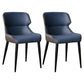 Contemporary Metal Dining Room Chairs Wingback Armless Chair for Home Use Dark Blue 2 Piece Set Clearhalo ' kitchen&dining_furn' 'Dining Chairs' 'Dining Tables & Seating' 'dining_chair' 'furn' 'furn_dining_chair' 'Furniture' 'furniture_dining_chair' 'Kitchen & Dining Furniture' 'kitchen' 3755276