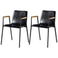 Industrial Style Leather Dining Side Chairs Solid Back Armless Chairs for Home Use Black 2 Piece Set Black Clearhalo ' kitchen&dining_furn' 'Dining Chairs' 'Dining Tables & Seating' 'dining_chair' 'furn' 'furn_dining_chair' 'Furniture' 'furniture_dining_chair' 'Kitchen & Dining Furniture' 'kitchen' 3755294
