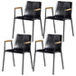 Industrial Style Leather Dining Side Chairs Solid Back Armless Chairs for Home Use Black 4 Piece Set Black Clearhalo ' kitchen&dining_furn' 'Dining Chairs' 'Dining Tables & Seating' 'dining_chair' 'furn' 'furn_dining_chair' 'Furniture' 'furniture_dining_chair' 'Kitchen & Dining Furniture' 'kitchen' 3755296