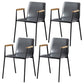 Industrial Style Leather Dining Side Chairs Solid Back Armless Chairs for Home Use Grey 4 Piece Set Black Clearhalo ' kitchen&dining_furn' 'Dining Chairs' 'Dining Tables & Seating' 'dining_chair' 'furn' 'furn_dining_chair' 'Furniture' 'furniture_dining_chair' 'Kitchen & Dining Furniture' 'kitchen' 3755307