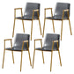 Industrial Style Leather Dining Side Chairs Solid Back Armless Chairs for Home Use Grey 4 Piece Set Brass Gold Clearhalo ' kitchen&dining_furn' 'Dining Chairs' 'Dining Tables & Seating' 'dining_chair' 'furn' 'furn_dining_chair' 'Furniture' 'furniture_dining_chair' 'Kitchen & Dining Furniture' 'kitchen' 3755310