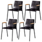 Industrial Style Leather Dining Side Chairs Solid Back Armless Chairs for Home Use Brown 4 Piece Set Black Clearhalo ' kitchen&dining_furn' 'Dining Chairs' 'Dining Tables & Seating' 'dining_chair' 'furn' 'furn_dining_chair' 'Furniture' 'furniture_dining_chair' 'Kitchen & Dining Furniture' 'kitchen' 3755313