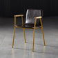 Industrial Style Leather Dining Side Chairs Solid Back Armless Chairs for Home Use Brown 1 Piece Brass Gold Clearhalo ' kitchen&dining_furn' 'Dining Chairs' 'Dining Tables & Seating' 'dining_chair' 'furn' 'furn_dining_chair' 'Furniture' 'furniture_dining_chair' 'Kitchen & Dining Furniture' 'kitchen' 3755314