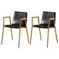 Industrial Style Leather Dining Side Chairs Solid Back Armless Chairs for Home Use Brown 2 Piece Set Brass Gold Clearhalo ' kitchen&dining_furn' 'Dining Chairs' 'Dining Tables & Seating' 'dining_chair' 'furn' 'furn_dining_chair' 'Furniture' 'furniture_dining_chair' 'Kitchen & Dining Furniture' 'kitchen' 3755315