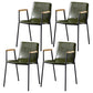 Industrial Style Leather Dining Side Chairs Solid Back Armless Chairs for Home Use Green 4 Piece Set Black Clearhalo ' kitchen&dining_furn' 'Dining Chairs' 'Dining Tables & Seating' 'dining_chair' 'furn' 'furn_dining_chair' 'Furniture' 'furniture_dining_chair' 'Kitchen & Dining Furniture' 'kitchen' 3755319