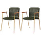 Industrial Style Leather Dining Side Chairs Solid Back Armless Chairs for Home Use Green 2 Piece Set Brass Gold Clearhalo ' kitchen&dining_furn' 'Dining Chairs' 'Dining Tables & Seating' 'dining_chair' 'furn' 'furn_dining_chair' 'Furniture' 'furniture_dining_chair' 'Kitchen & Dining Furniture' 'kitchen' 3755321
