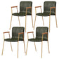 Industrial Style Leather Dining Side Chairs Solid Back Armless Chairs for Home Use Green 4 Piece Set Brass Gold Clearhalo ' kitchen&dining_furn' 'Dining Chairs' 'Dining Tables & Seating' 'dining_chair' 'furn' 'furn_dining_chair' 'Furniture' 'furniture_dining_chair' 'Kitchen & Dining Furniture' 'kitchen' 3755322