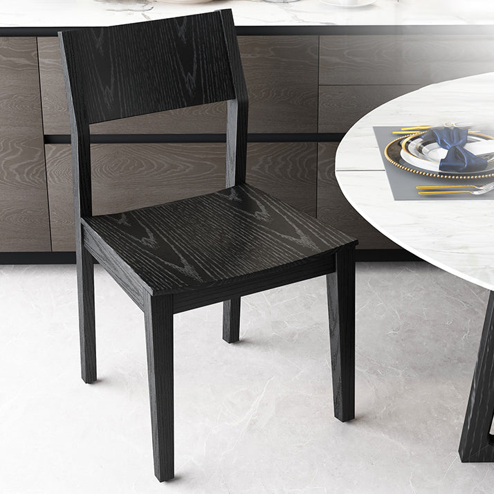 Wood Industrial Restaurant Side Chair Open Back Dining Chair with Black Legs Clearhalo ' kitchen&dining_furn' 'Dining Chairs' 'Dining Tables & Seating' 'dining_chair' 'furn' 'furn_dining_chair' 'Furniture' 'furniture_dining_chair' 'Kitchen & Dining Furniture' 'kitchen' 3755323