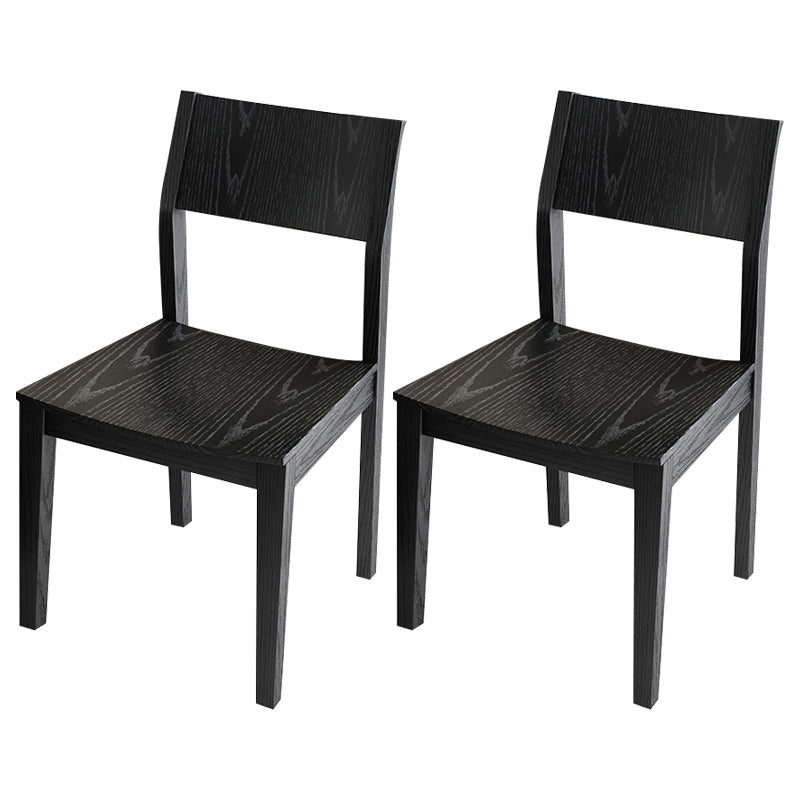 Wood Industrial Restaurant Side Chair Open Back Dining Chair with Black Legs Black 2 Piece Set Clearhalo ' kitchen&dining_furn' 'Dining Chairs' 'Dining Tables & Seating' 'dining_chair' 'furn' 'furn_dining_chair' 'Furniture' 'furniture_dining_chair' 'Kitchen & Dining Furniture' 'kitchen' 3755324