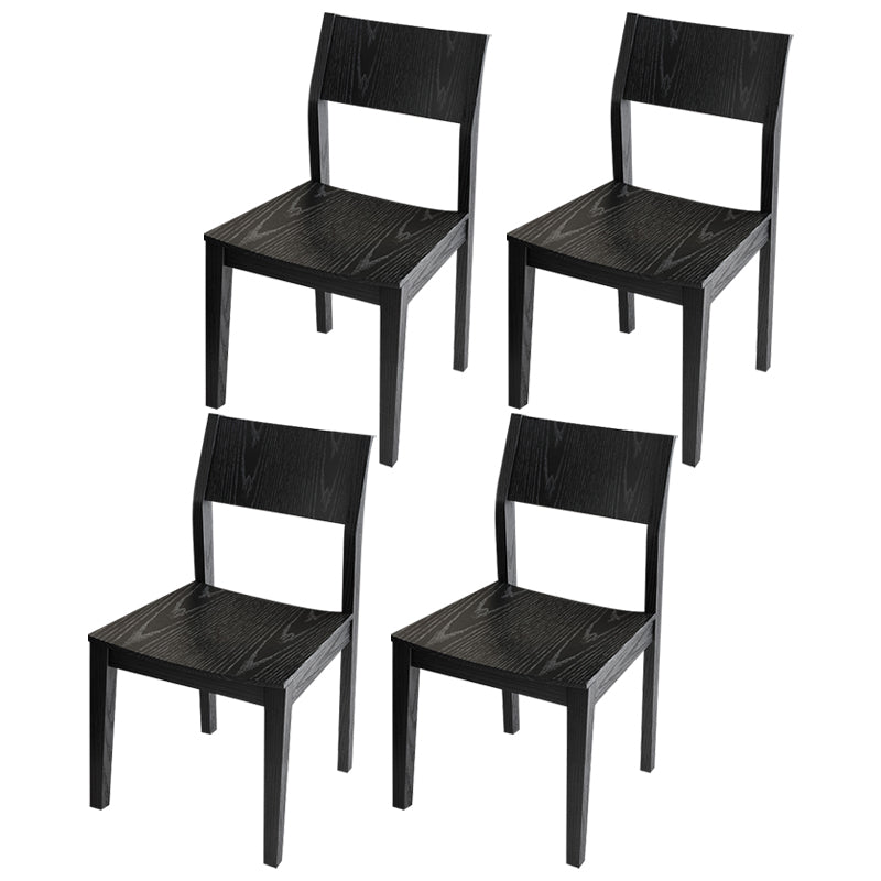Wood Industrial Restaurant Side Chair Open Back Dining Chair with Black Legs Black 4 Piece Set Clearhalo ' kitchen&dining_furn' 'Dining Chairs' 'Dining Tables & Seating' 'dining_chair' 'furn' 'furn_dining_chair' 'Furniture' 'furniture_dining_chair' 'Kitchen & Dining Furniture' 'kitchen' 3755326