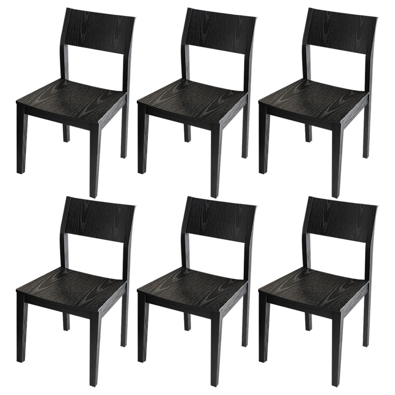 Wood Industrial Restaurant Side Chair Open Back Dining Chair with Black Legs Black 6 Piece Set Clearhalo ' kitchen&dining_furn' 'Dining Chairs' 'Dining Tables & Seating' 'dining_chair' 'furn' 'furn_dining_chair' 'Furniture' 'furniture_dining_chair' 'Kitchen & Dining Furniture' 'kitchen' 3755328