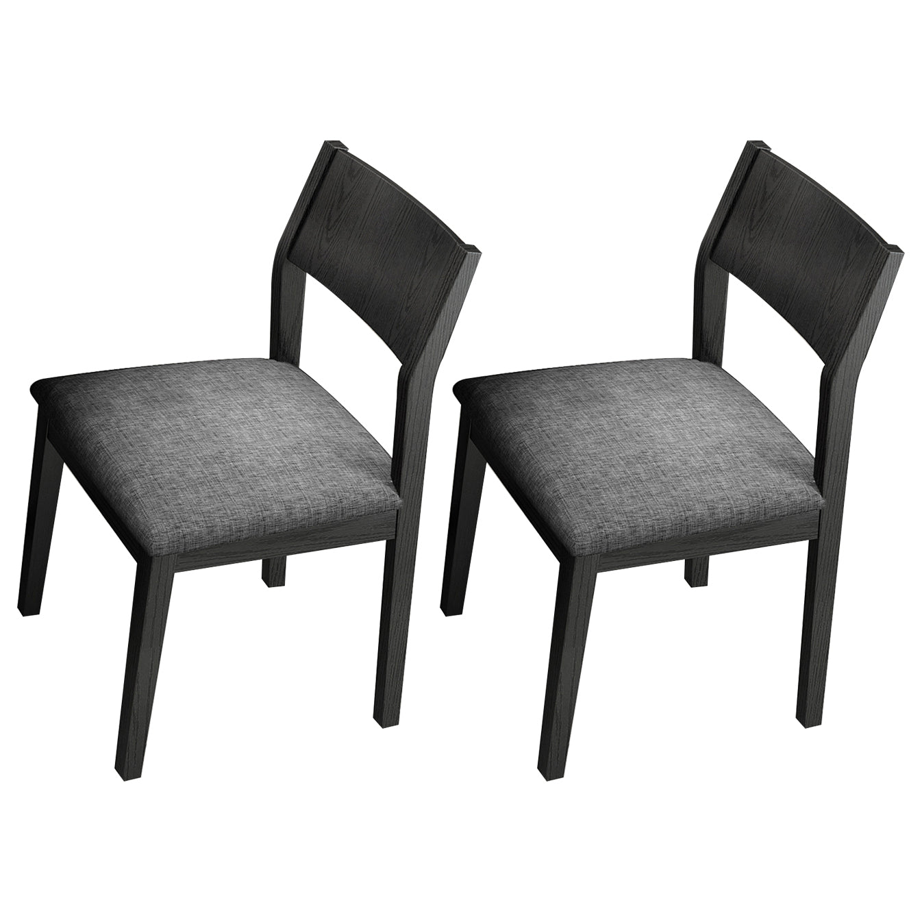 Wood Industrial Restaurant Side Chair Open Back Dining Chair with Black Legs Dark Gray 2 Piece Set Clearhalo ' kitchen&dining_furn' 'Dining Chairs' 'Dining Tables & Seating' 'dining_chair' 'furn' 'furn_dining_chair' 'Furniture' 'furniture_dining_chair' 'Kitchen & Dining Furniture' 'kitchen' 3755329