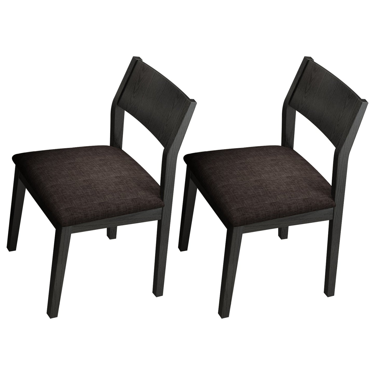Wood Industrial Restaurant Side Chair Open Back Dining Chair with Black Legs Dark Coffee 2 Piece Set Clearhalo ' kitchen&dining_furn' 'Dining Chairs' 'Dining Tables & Seating' 'dining_chair' 'furn' 'furn_dining_chair' 'Furniture' 'furniture_dining_chair' 'Kitchen & Dining Furniture' 'kitchen' 3755336
