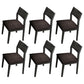 Wood Industrial Restaurant Side Chair Open Back Dining Chair with Black Legs Dark Coffee 6 Piece Set Clearhalo ' kitchen&dining_furn' 'Dining Chairs' 'Dining Tables & Seating' 'dining_chair' 'furn' 'furn_dining_chair' 'Furniture' 'furniture_dining_chair' 'Kitchen & Dining Furniture' 'kitchen' 3755339