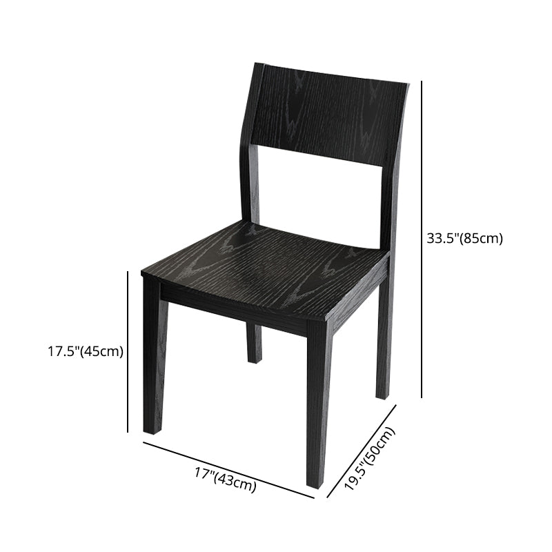 Wood Industrial Restaurant Side Chair Open Back Dining Chair with Black Legs Clearhalo ' kitchen&dining_furn' 'Dining Chairs' 'Dining Tables & Seating' 'dining_chair' 'furn' 'furn_dining_chair' 'Furniture' 'furniture_dining_chair' 'Kitchen & Dining Furniture' 'kitchen' 3755341