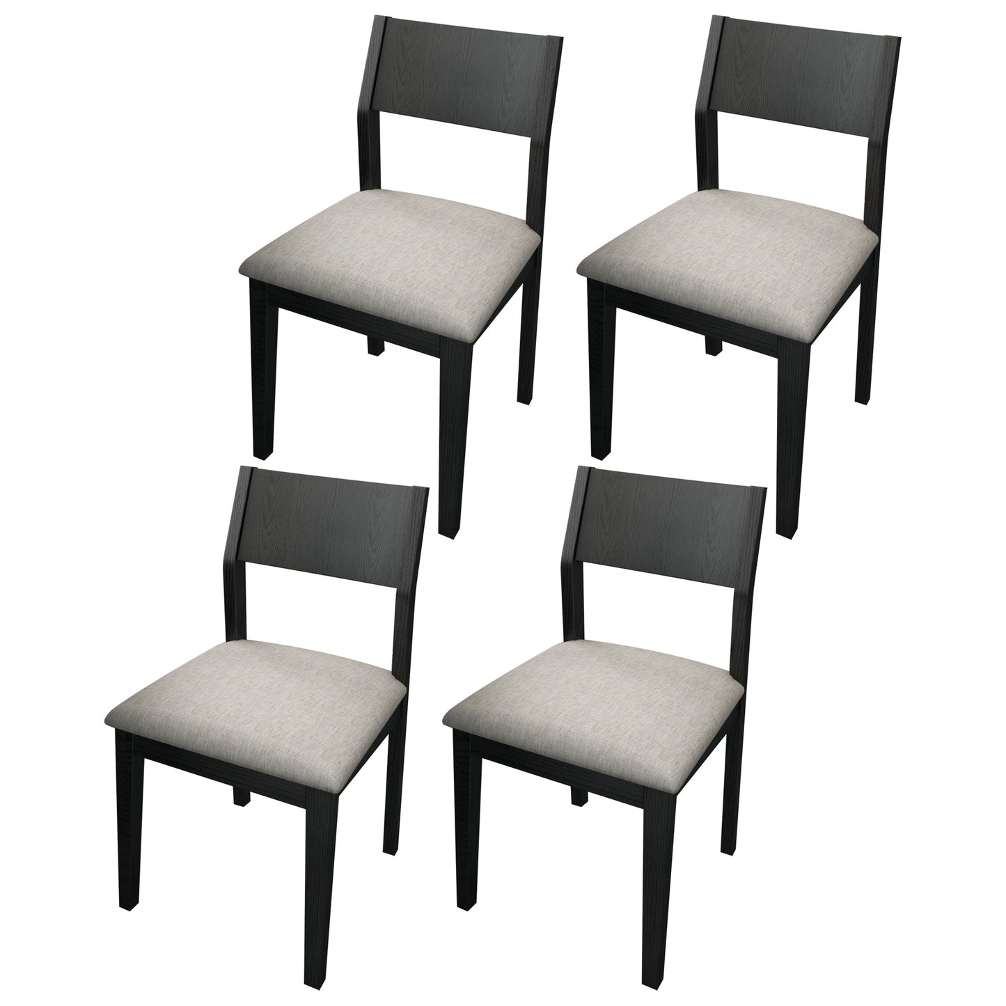 Wood Industrial Restaurant Side Chair Open Back Dining Chair with Black Legs Beige 4 Piece Set Clearhalo ' kitchen&dining_furn' 'Dining Chairs' 'Dining Tables & Seating' 'dining_chair' 'furn' 'furn_dining_chair' 'Furniture' 'furniture_dining_chair' 'Kitchen & Dining Furniture' 'kitchen' 3755343