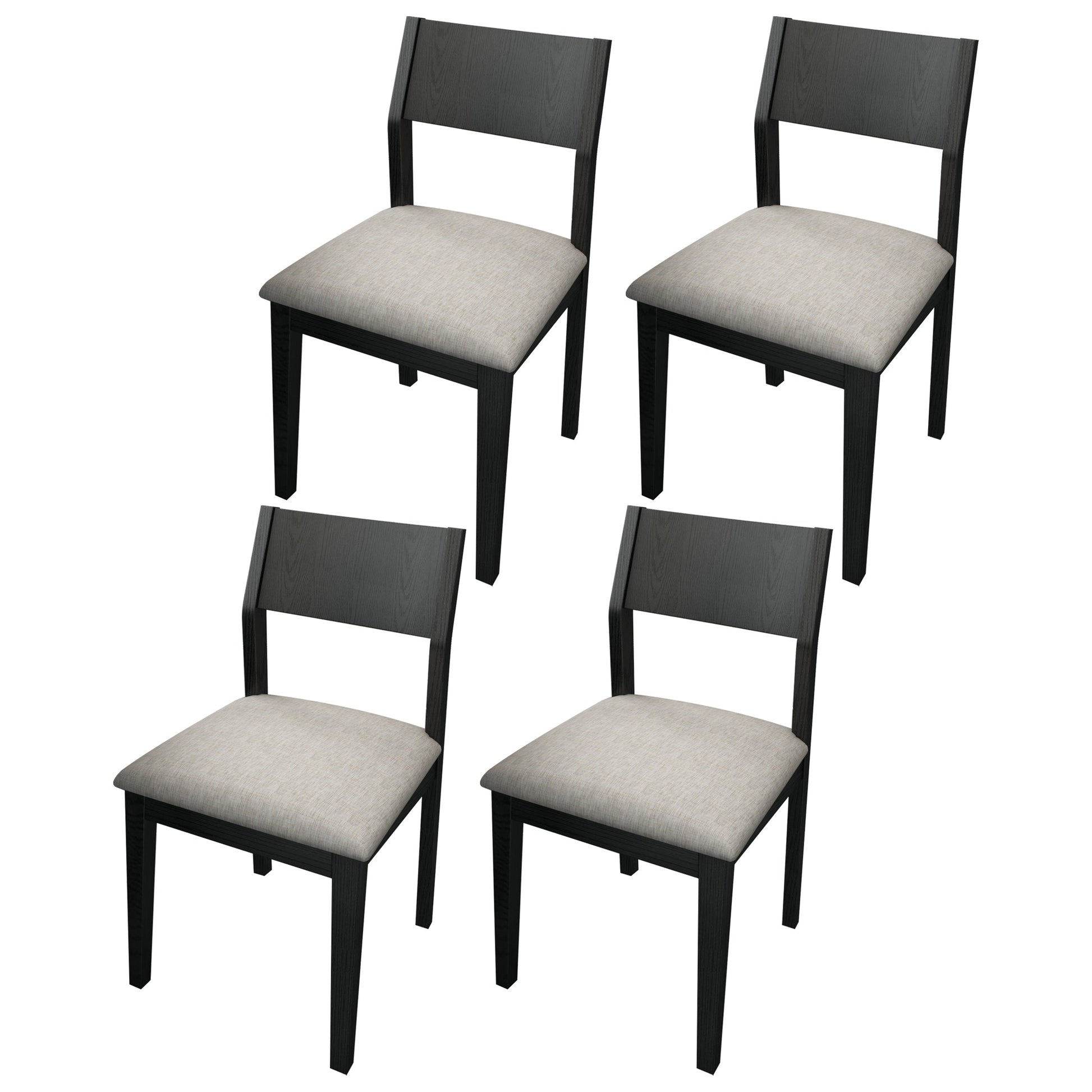 Wood Industrial Restaurant Side Chair Open Back Dining Chair with Black Legs Beige 4 Piece Set Clearhalo ' kitchen&dining_furn' 'Dining Chairs' 'Dining Tables & Seating' 'dining_chair' 'furn' 'furn_dining_chair' 'Furniture' 'furniture_dining_chair' 'Kitchen & Dining Furniture' 'kitchen' 3755343