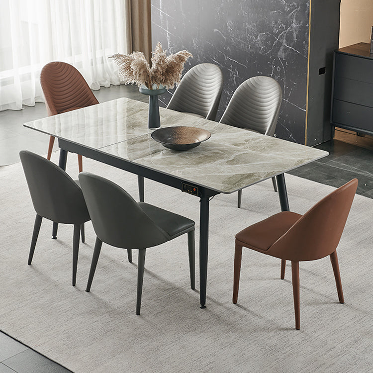 Contemporary Metal Dining Room Chairs Open Back Dining Side Armless Chair for Home Use Clearhalo ' kitchen&dining_furn' 'Dining Chairs' 'Dining Tables & Seating' 'dining_chair' 'furn' 'furn_dining_chair' 'Furniture' 'furniture_dining_chair' 'Kitchen & Dining Furniture' 'kitchen' 3755349