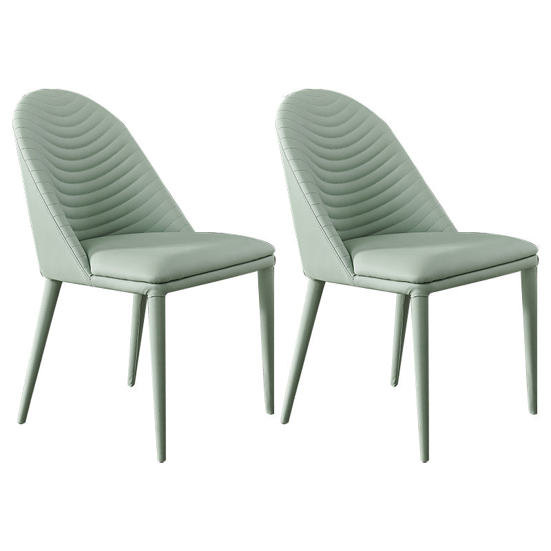 Contemporary Metal Dining Room Chairs Open Back Dining Side Armless Chair for Home Use Light Green 2 Piece Set Clearhalo ' kitchen&dining_furn' 'Dining Chairs' 'Dining Tables & Seating' 'dining_chair' 'furn' 'furn_dining_chair' 'Furniture' 'furniture_dining_chair' 'Kitchen & Dining Furniture' 'kitchen' 3755357