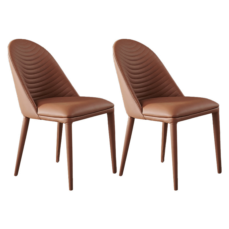 Contemporary Metal Dining Room Chairs Open Back Dining Side Armless Chair for Home Use Coffee 2 Piece Set Clearhalo ' kitchen&dining_furn' 'Dining Chairs' 'Dining Tables & Seating' 'dining_chair' 'furn' 'furn_dining_chair' 'Furniture' 'furniture_dining_chair' 'Kitchen & Dining Furniture' 'kitchen' 3755364