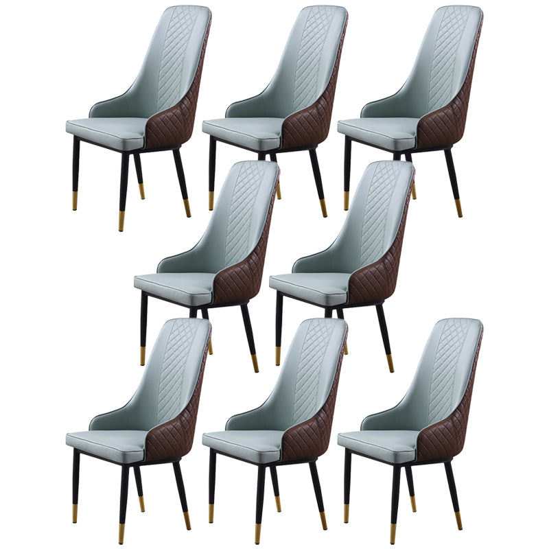 Minimalist Style Upholstered Side Chair Leather Dining Armless Chair for Home Use Green 8 Piece Set Clearhalo ' kitchen&dining_furn' 'Dining Chairs' 'Dining Tables & Seating' 'dining_chair' 'furn' 'furn_dining_chair' 'Furniture' 'furniture_dining_chair' 'Kitchen & Dining Furniture' 'kitchen' 3755381