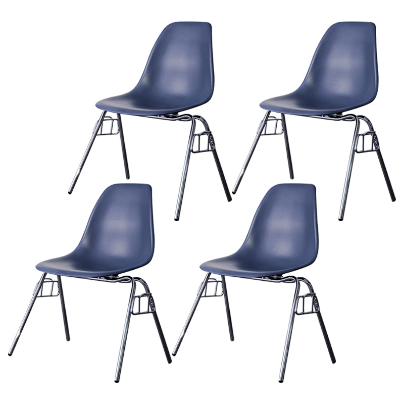 Minimalist Style Solid Back Plastic Chair for Home Use Stackable Armless Side Chair Grey Set of 4 Clearhalo ' kitchen&dining_furn' 'Dining Chairs' 'Dining Tables & Seating' 'dining_chair' 'Furniture' 'furniture_dining_chair' 'Kitchen & Dining Furniture' 'kitchen' 3755403