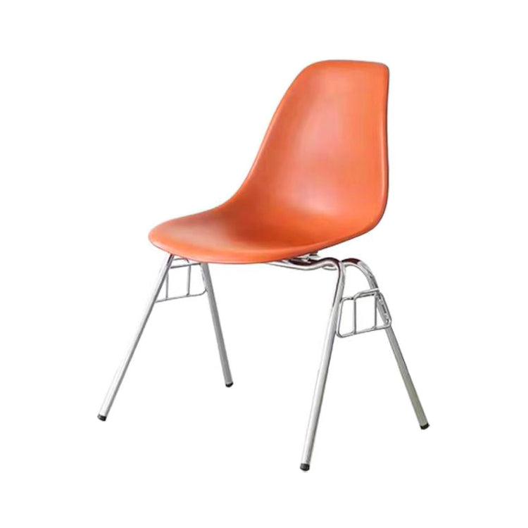 Minimalist Style Solid Back Plastic Chair for Home Use Stackable Armless Side Chair Red 1 Piece Clearhalo ' kitchen&dining_furn' 'Dining Chairs' 'Dining Tables & Seating' 'dining_chair' 'Furniture' 'furniture_dining_chair' 'Kitchen & Dining Furniture' 'kitchen' 3755412