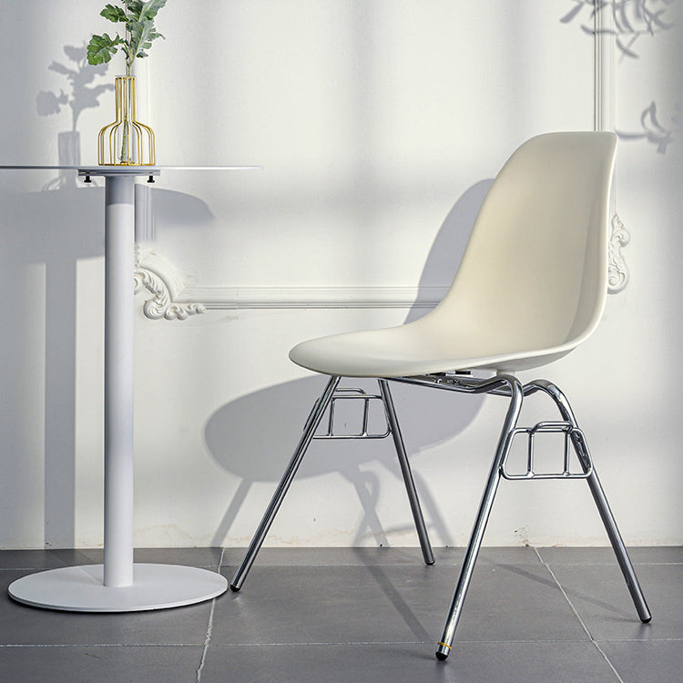Minimalist Style Solid Back Plastic Chair for Home Use Stackable Armless Side Chair Clearhalo ' kitchen&dining_furn' 'Dining Chairs' 'Dining Tables & Seating' 'dining_chair' 'Furniture' 'furniture_dining_chair' 'Kitchen & Dining Furniture' 'kitchen' 3755413