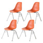 Minimalist Style Solid Back Plastic Chair for Home Use Stackable Armless Side Chair Red Set of 4 Clearhalo ' kitchen&dining_furn' 'Dining Chairs' 'Dining Tables & Seating' 'dining_chair' 'Furniture' 'furniture_dining_chair' 'Kitchen & Dining Furniture' 'kitchen' 3755416