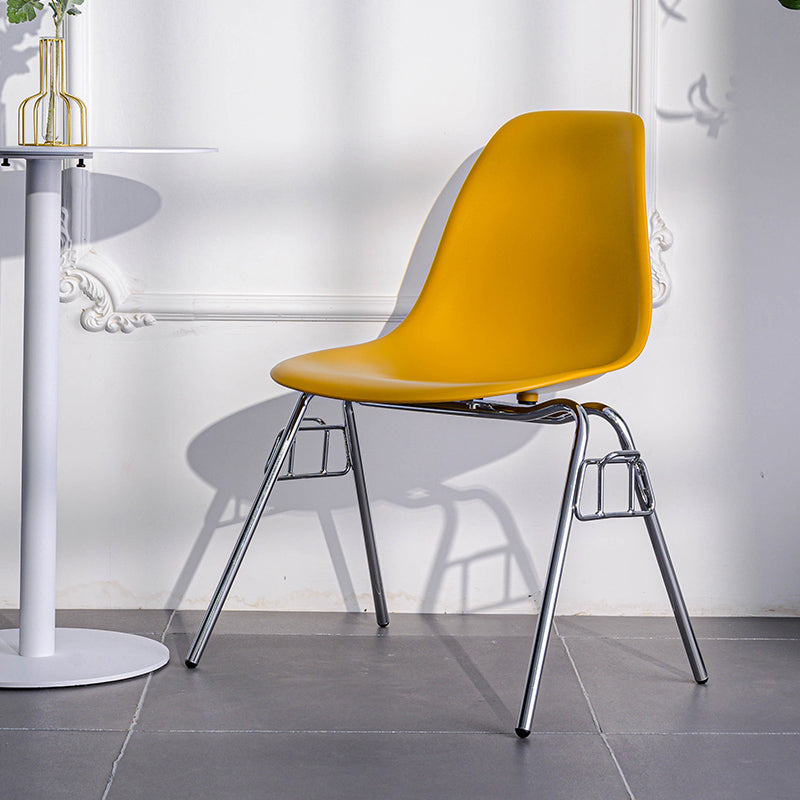 Minimalist Style Solid Back Plastic Chair for Home Use Stackable Armless Side Chair Ginger 1 Piece Clearhalo ' kitchen&dining_furn' 'Dining Chairs' 'Dining Tables & Seating' 'dining_chair' 'Furniture' 'furniture_dining_chair' 'Kitchen & Dining Furniture' 'kitchen' 3755420