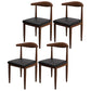 Contemporary Style Metal Chair Set Kitchen Dining Open Back Side Chairs Walnut Black 4 Piece Set Clearhalo ' kitchen&dining_furn' 'Dining Chairs' 'Dining Tables & Seating' 'dining_chair' 'furn' 'furn_dining_chair' 'Furniture' 'furniture_dining_chair' 'Kitchen & Dining Furniture' 'kitchen' 3755430