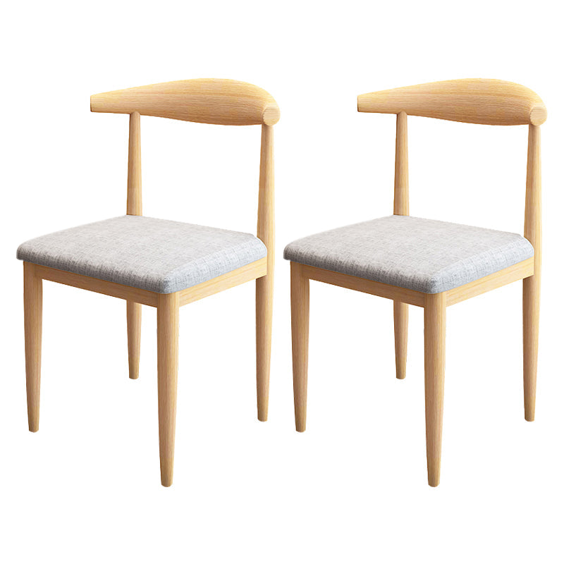 Contemporary Style Metal Chair Set Kitchen Dining Open Back Side Chairs Natural Gray 2 Piece Set Clearhalo ' kitchen&dining_furn' 'Dining Chairs' 'Dining Tables & Seating' 'dining_chair' 'furn' 'furn_dining_chair' 'Furniture' 'furniture_dining_chair' 'Kitchen & Dining Furniture' 'kitchen' 3755440