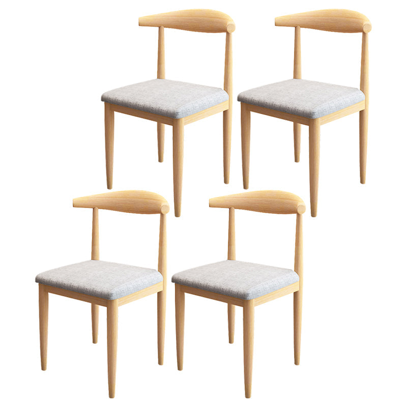 Contemporary Style Metal Chair Set Kitchen Dining Open Back Side Chairs Natural Gray 4 Piece Set Clearhalo ' kitchen&dining_furn' 'Dining Chairs' 'Dining Tables & Seating' 'dining_chair' 'furn' 'furn_dining_chair' 'Furniture' 'furniture_dining_chair' 'Kitchen & Dining Furniture' 'kitchen' 3755442