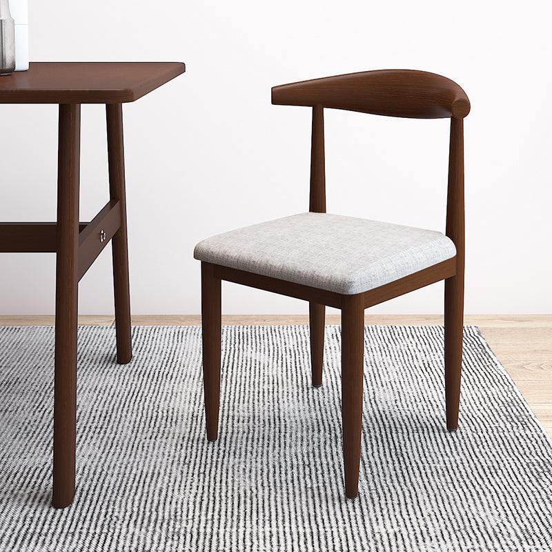 Contemporary Style Metal Chair Set Kitchen Dining Open Back Side Chairs Walnut Gray 1 Piece Clearhalo ' kitchen&dining_furn' 'Dining Chairs' 'Dining Tables & Seating' 'dining_chair' 'furn' 'furn_dining_chair' 'Furniture' 'furniture_dining_chair' 'Kitchen & Dining Furniture' 'kitchen' 3755444