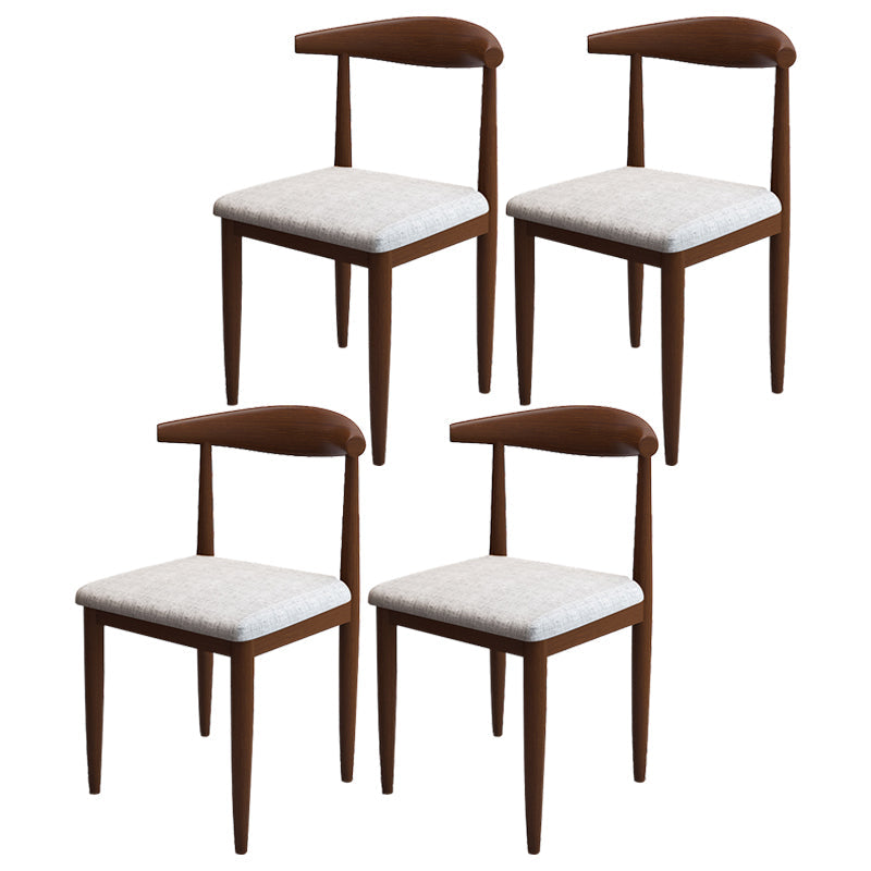 Contemporary Style Metal Chair Set Kitchen Dining Open Back Side Chairs Walnut Gray 4 Piece Set Clearhalo ' kitchen&dining_furn' 'Dining Chairs' 'Dining Tables & Seating' 'dining_chair' 'furn' 'furn_dining_chair' 'Furniture' 'furniture_dining_chair' 'Kitchen & Dining Furniture' 'kitchen' 3755448