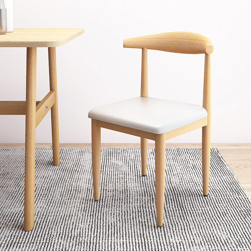 Contemporary Style Metal Chair Set Kitchen Dining Open Back Side Chairs Natural White 1 Piece Clearhalo ' kitchen&dining_furn' 'Dining Chairs' 'Dining Tables & Seating' 'dining_chair' 'furn' 'furn_dining_chair' 'Furniture' 'furniture_dining_chair' 'Kitchen & Dining Furniture' 'kitchen' 3755450