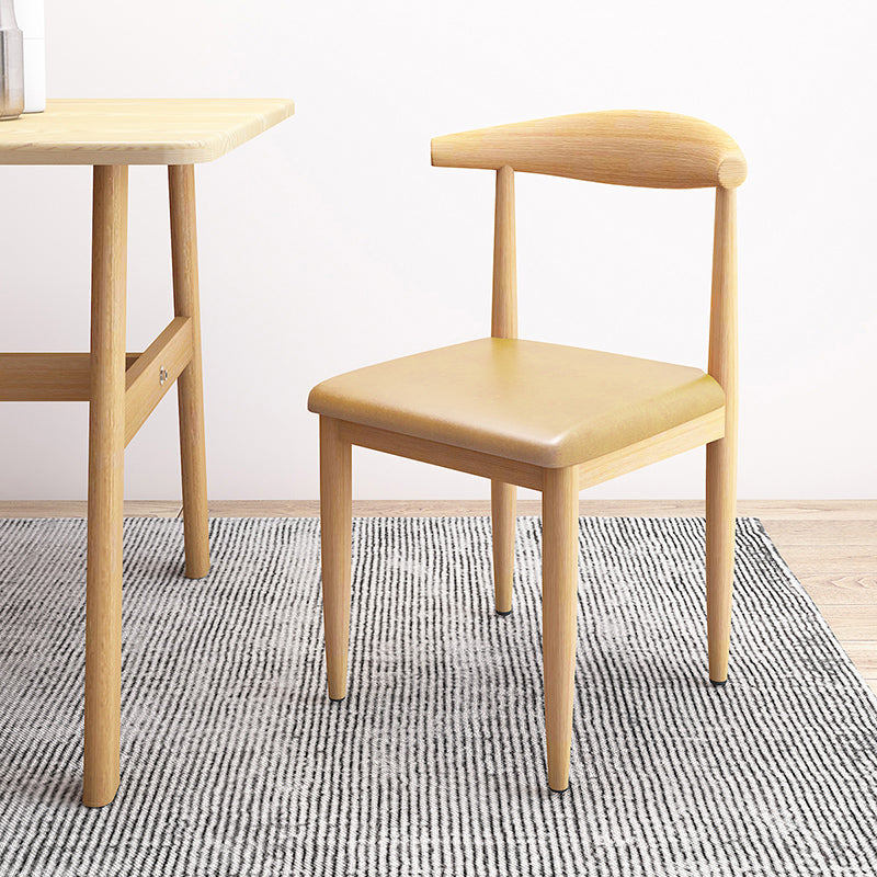 Contemporary Style Metal Chair Set Kitchen Dining Open Back Side Chairs Natural Beige 1 Piece Clearhalo ' kitchen&dining_furn' 'Dining Chairs' 'Dining Tables & Seating' 'dining_chair' 'furn' 'furn_dining_chair' 'Furniture' 'furniture_dining_chair' 'Kitchen & Dining Furniture' 'kitchen' 3755457