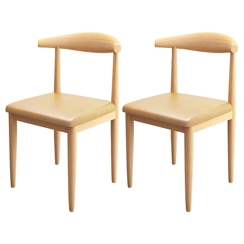 Contemporary Style Metal Chair Set Kitchen Dining Open Back Side Chairs Natural Beige 2 Piece Set Clearhalo ' kitchen&dining_furn' 'Dining Chairs' 'Dining Tables & Seating' 'dining_chair' 'furn' 'furn_dining_chair' 'Furniture' 'furniture_dining_chair' 'Kitchen & Dining Furniture' 'kitchen' 3755458