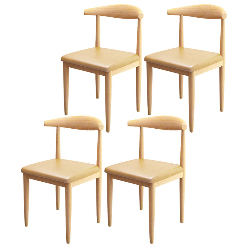 Contemporary Style Metal Chair Set Kitchen Dining Open Back Side Chairs Natural Beige 4 Piece Set Clearhalo ' kitchen&dining_furn' 'Dining Chairs' 'Dining Tables & Seating' 'dining_chair' 'furn' 'furn_dining_chair' 'Furniture' 'furniture_dining_chair' 'Kitchen & Dining Furniture' 'kitchen' 3755459