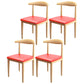 Contemporary Style Metal Chair Set Kitchen Dining Open Back Side Chairs Natural Red 4 Piece Set Clearhalo ' kitchen&dining_furn' 'Dining Chairs' 'Dining Tables & Seating' 'dining_chair' 'furn' 'furn_dining_chair' 'Furniture' 'furniture_dining_chair' 'Kitchen & Dining Furniture' 'kitchen' 3755465